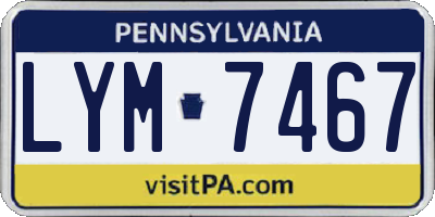 PA license plate LYM7467