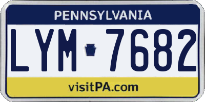 PA license plate LYM7682