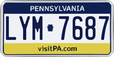 PA license plate LYM7687