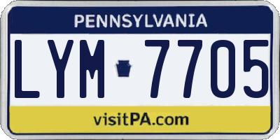 PA license plate LYM7705