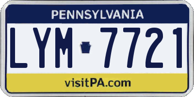PA license plate LYM7721