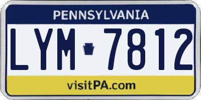 PA license plate LYM7812