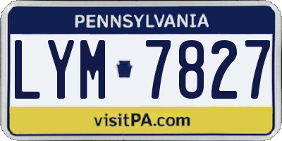 PA license plate LYM7827