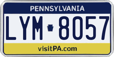 PA license plate LYM8057