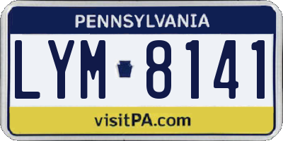 PA license plate LYM8141