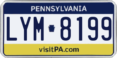 PA license plate LYM8199