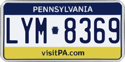 PA license plate LYM8369