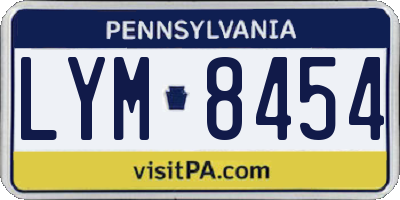 PA license plate LYM8454