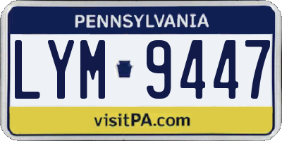 PA license plate LYM9447