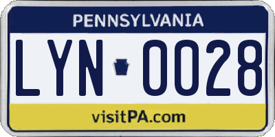PA license plate LYN0028