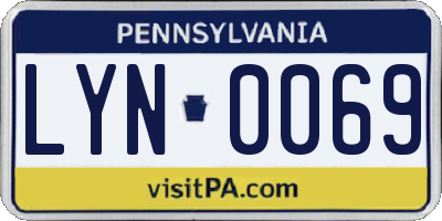 PA license plate LYN0069