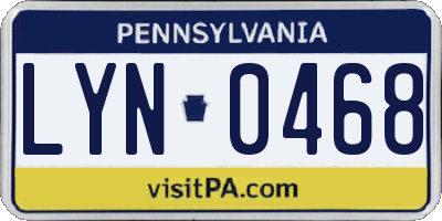 PA license plate LYN0468