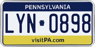 PA license plate LYN0898