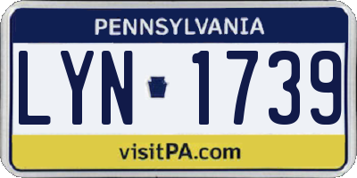 PA license plate LYN1739
