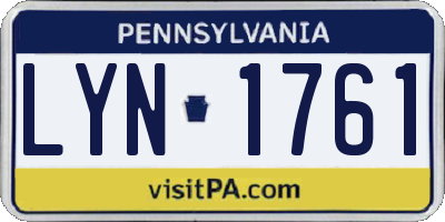 PA license plate LYN1761