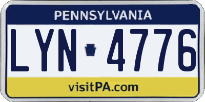 PA license plate LYN4776