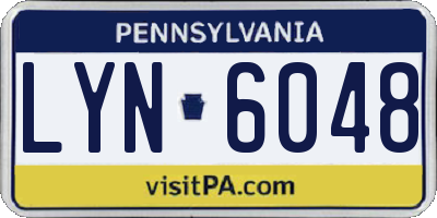 PA license plate LYN6048