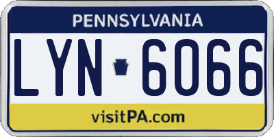 PA license plate LYN6066