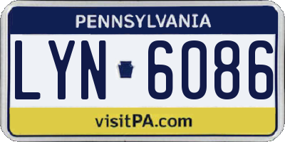 PA license plate LYN6086