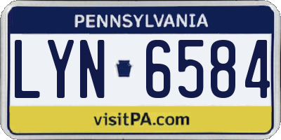 PA license plate LYN6584