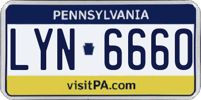 PA license plate LYN6660