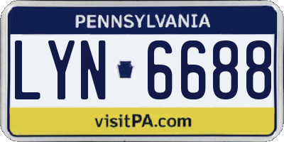 PA license plate LYN6688