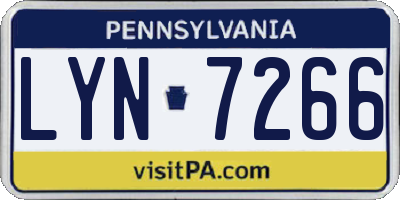 PA license plate LYN7266