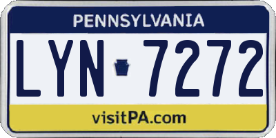 PA license plate LYN7272