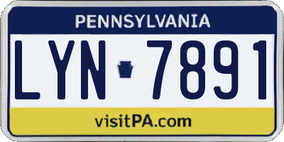 PA license plate LYN7891