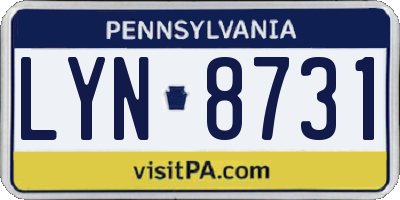 PA license plate LYN8731