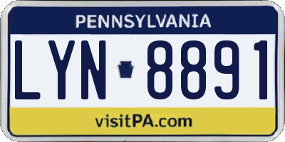 PA license plate LYN8891