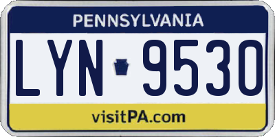 PA license plate LYN9530