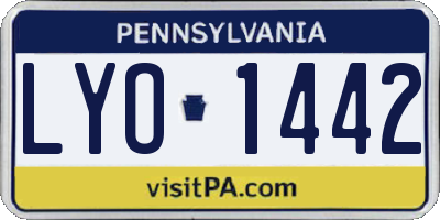 PA license plate LYO1442