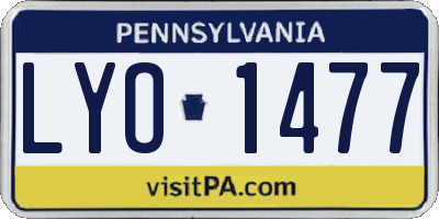PA license plate LYO1477