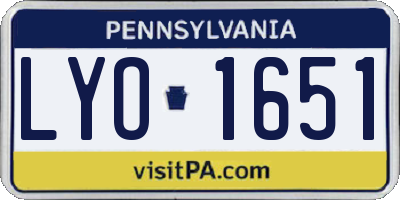 PA license plate LYO1651