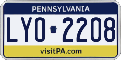 PA license plate LYO2208