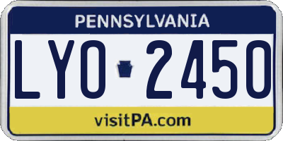 PA license plate LYO2450