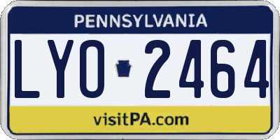 PA license plate LYO2464