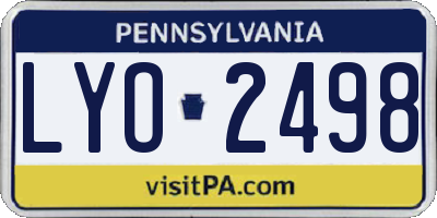 PA license plate LYO2498