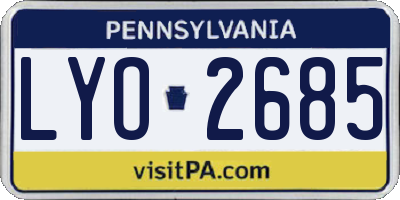 PA license plate LYO2685