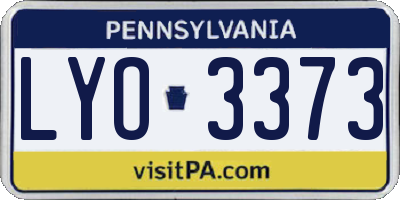 PA license plate LYO3373