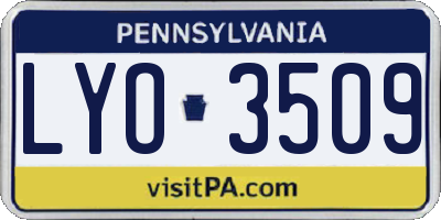 PA license plate LYO3509