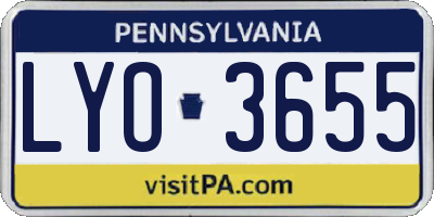 PA license plate LYO3655