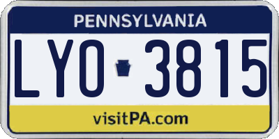 PA license plate LYO3815