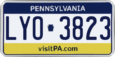 PA license plate LYO3823
