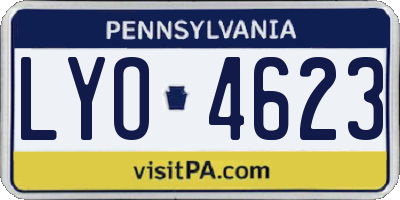 PA license plate LYO4623