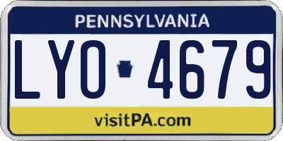 PA license plate LYO4679