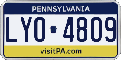 PA license plate LYO4809