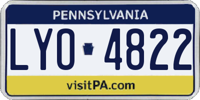 PA license plate LYO4822