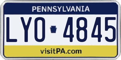 PA license plate LYO4845